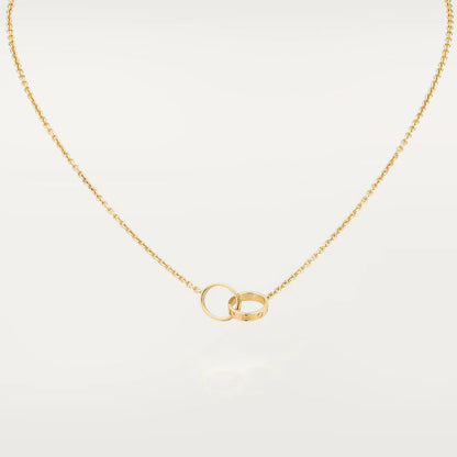 [⭐Shinejoy]LOVE NECKLACE DOUBLE RING GOLD