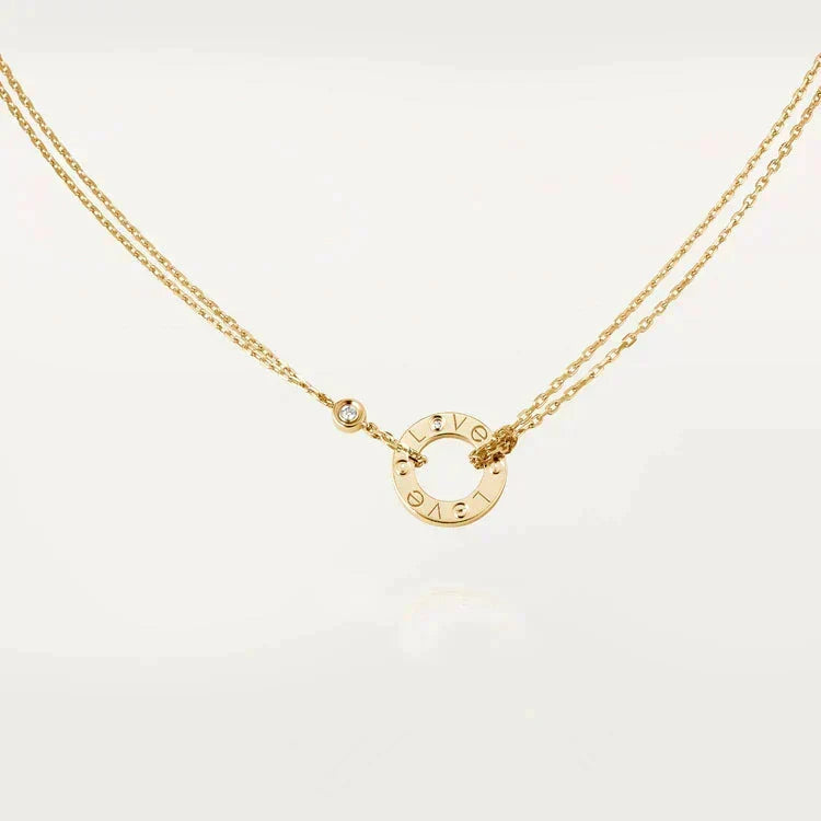 [⭐Shinejoy]LOVE NECKLACE 16MM 2 DIAMONDS