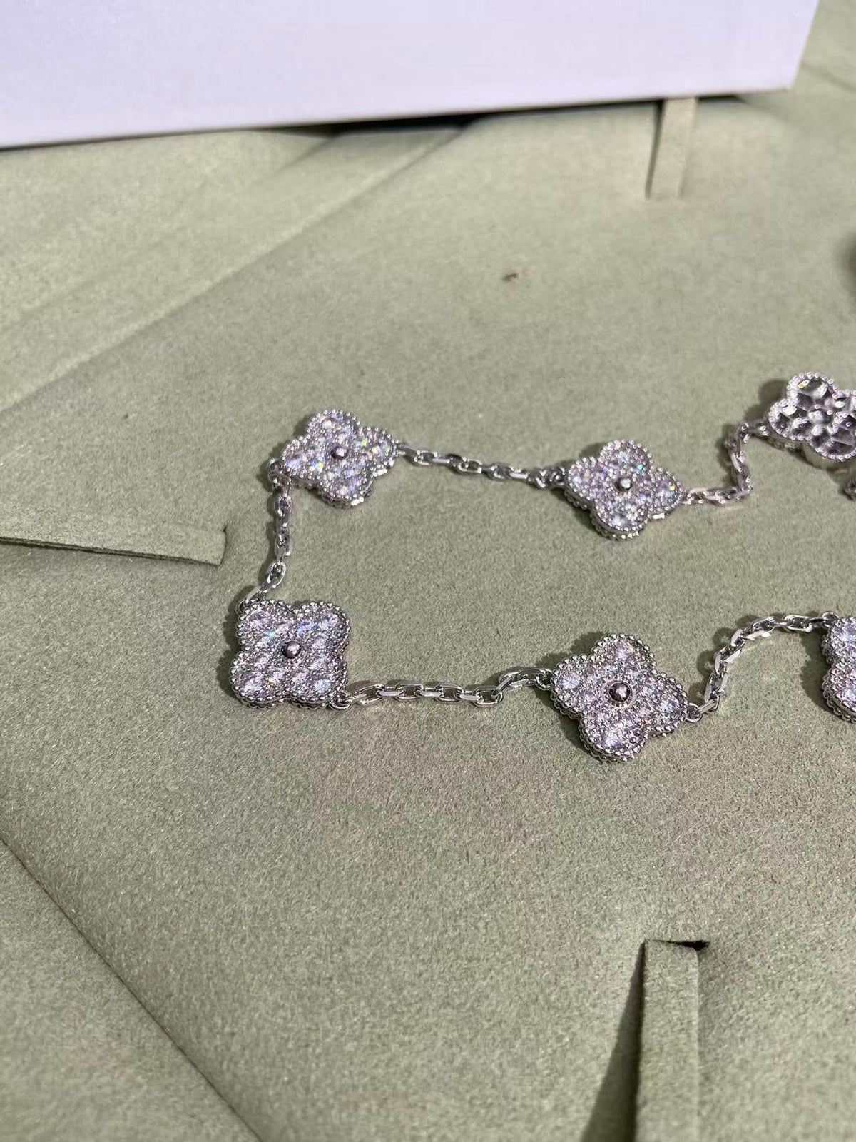 [⭐Shinejoy]CLOVER 10 MOTIFS  FULL DIAMOND NECKLACE