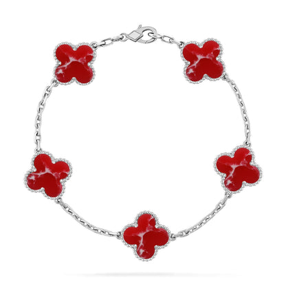 [⭐Shinejoy]CLOVER 5 MOTIF RED PATTERN BRACELET COLLECTION