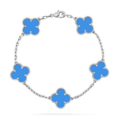 [⭐Shinejoy] CLOVER 5 MOTIF BLUE AGATE BRACELET COLLECTION