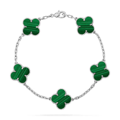 [⭐Shinejoy] CLOVER 5 MOTIF MALACHITE BRACELET COLLECTION
