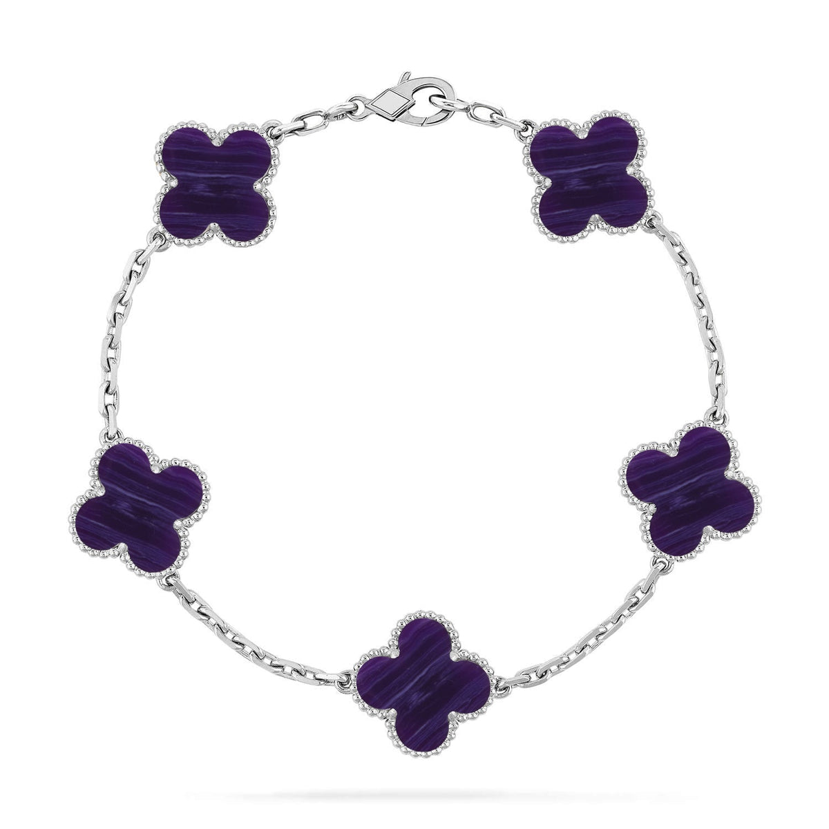 [⭐Shinejoy]CLOVER 5 MOTIF PURPLE STRIPES BRACELET COLLECTION