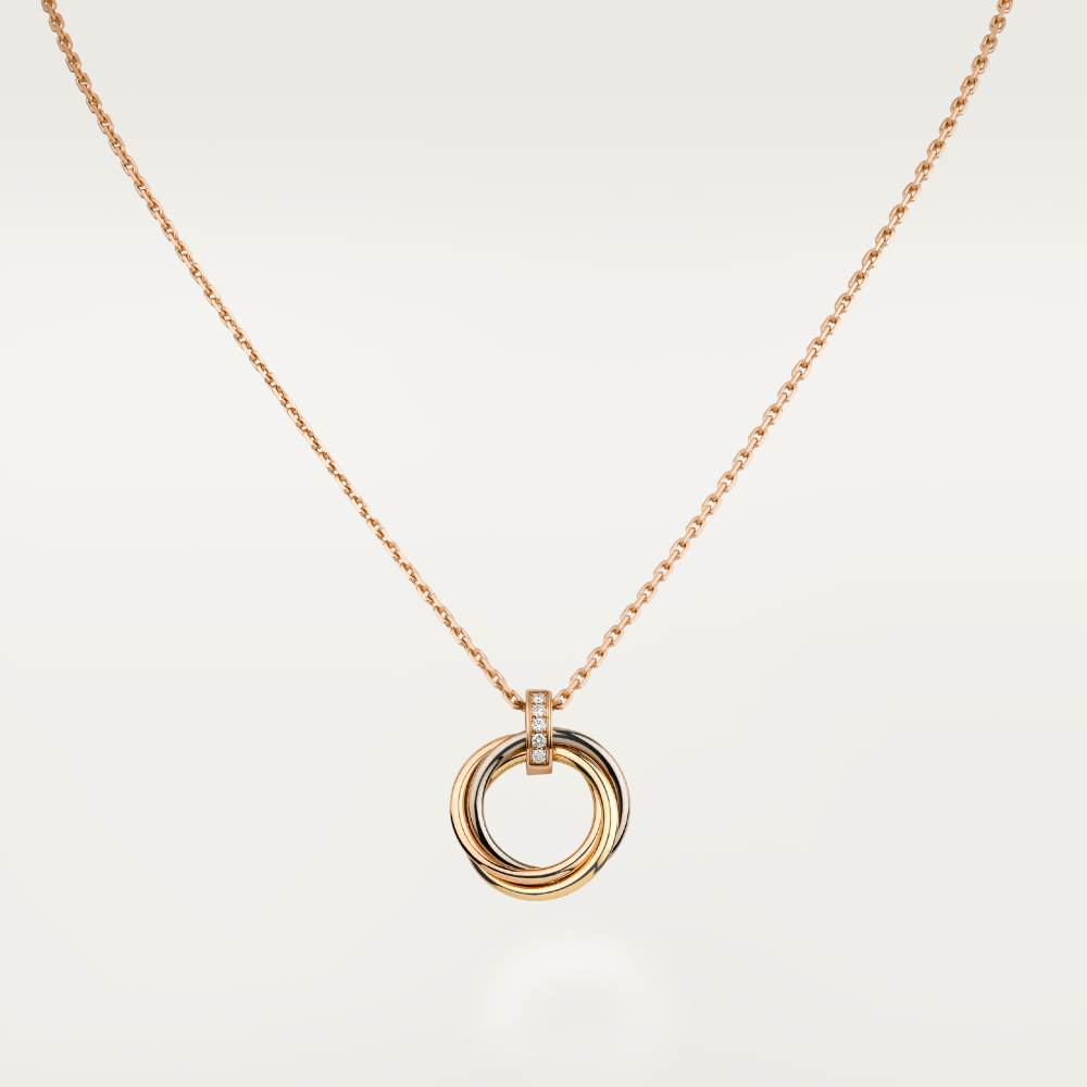 [⭐Shinejoy]TRINITY NECKLACE GOLD  DIAMONDS