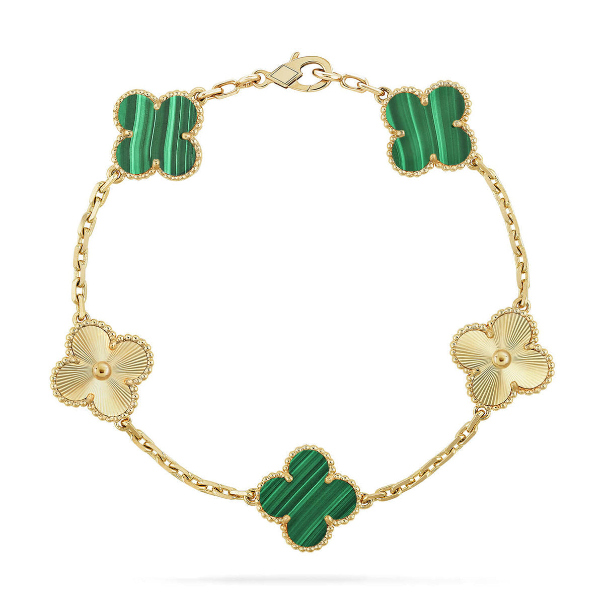 [⭐Shinejoy] CLOVER 5 MOTIF MALACHITE BRACELET COLLECTION