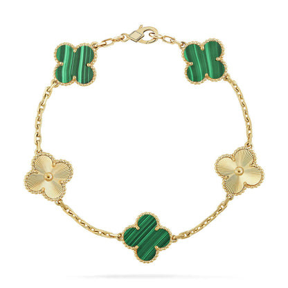 [⭐Shinejoy] CLOVER 5 MOTIF MALACHITE BRACELET COLLECTION