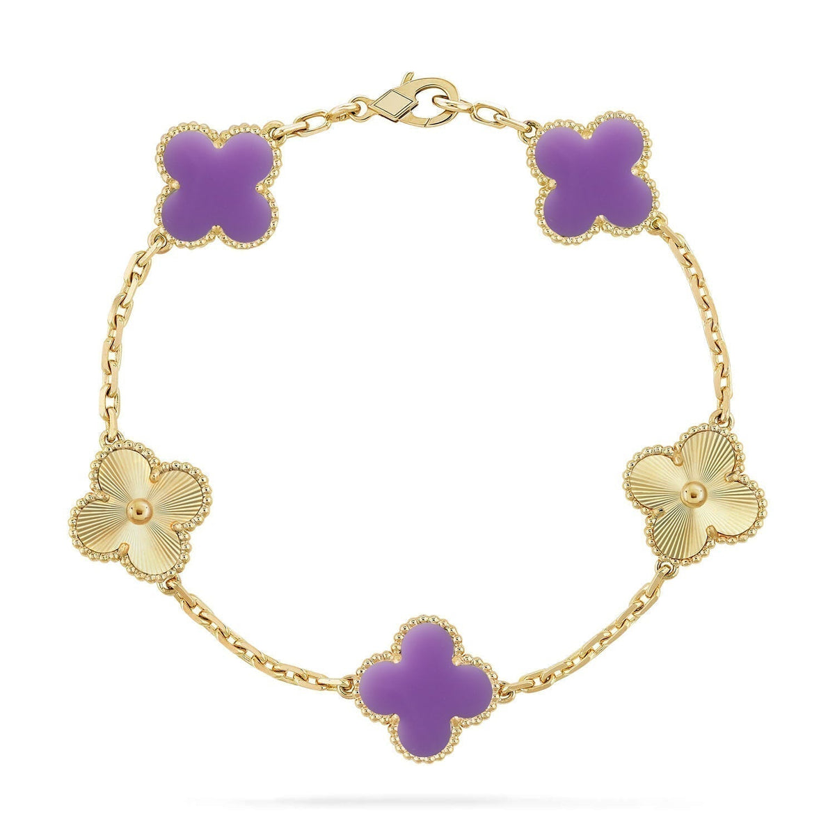 [⭐Shinejoy]CLOVER 5 MOTIF LIGHT PURPLE BRACELET COLLECTION