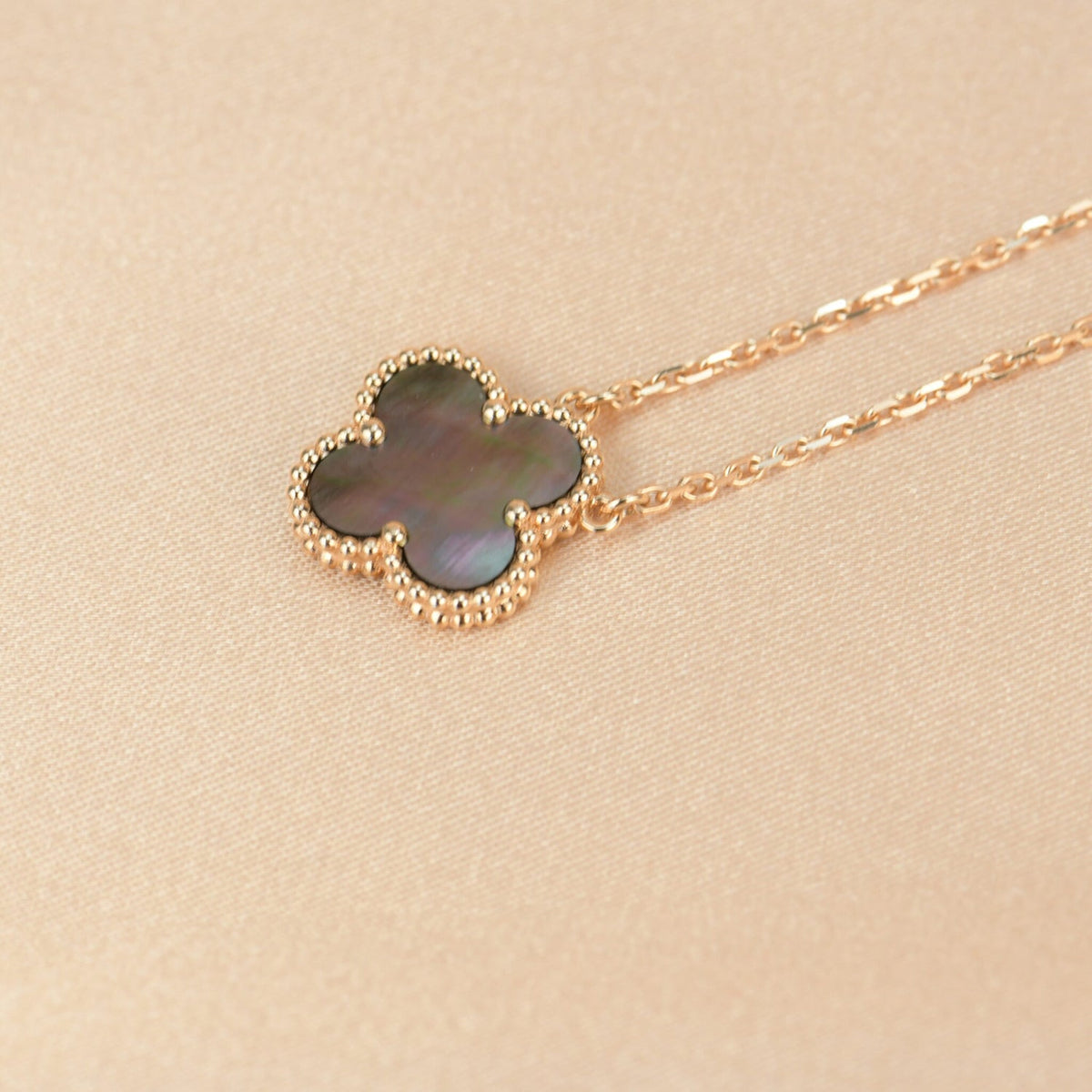 [⭐Shinejoy]CLOVER 15MM  GRAY MOTHER OF PEARL NECKLACE