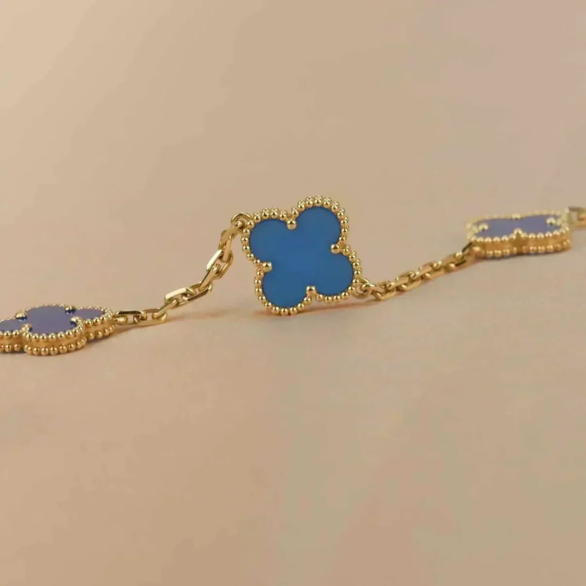 [⭐Shinejoy] CLOVER 5 MOTIF BLUE AGATE BRACELET COLLECTION
