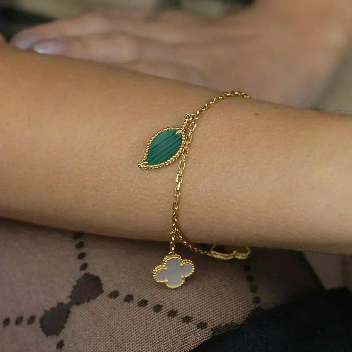 [⭐Shinejoy]LUCKY SPRING 5 MOTIF GOLD BRACELET