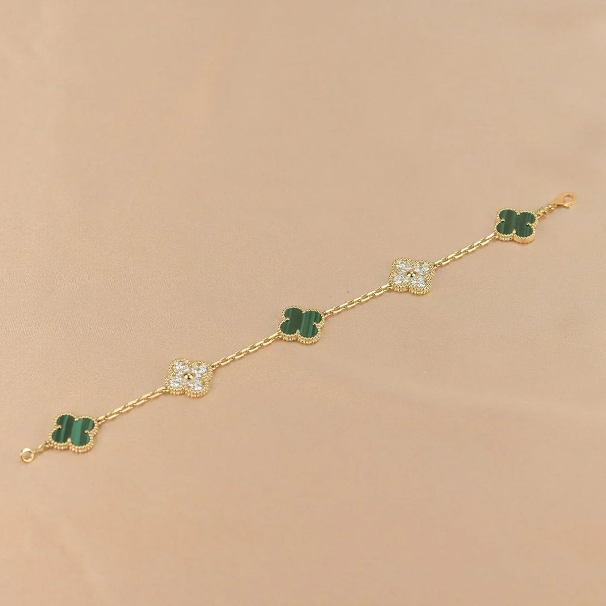 [⭐Shinejoy] CLOVER 5 MOTIF MALACHITE BRACELET COLLECTION