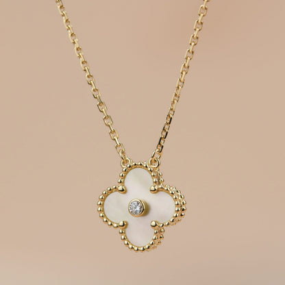 [⭐Shinejoy]CLOVER 15MM DIAMOND GOLD MOTHER OF PEARL NECKLACE