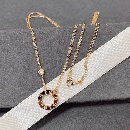 [⭐Shinejoy]LOVE NECKLACE 16MM 2 DIAMONDS