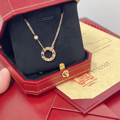 [⭐Shinejoy]LOVE NECKLACE 16MM 2 DIAMONDS