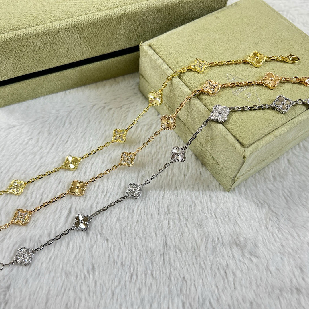 [⭐Shinejoy]CLOVER 6 MOTIF DIAMOND LASER BRACELET
