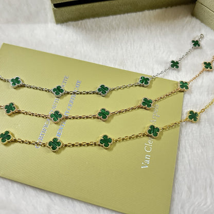 [⭐Shinejoy]CLOVER 6 MOTIF MALACHITE BRACELET
