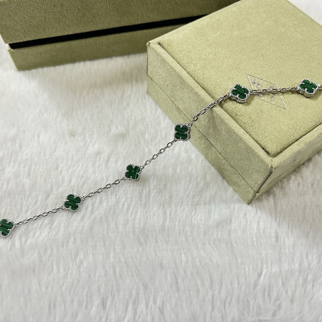 [⭐Shinejoy]CLOVER 6 MOTIF MALACHITE BRACELET