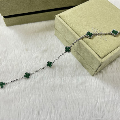 [⭐Shinejoy]CLOVER 6 MOTIF MALACHITE BRACELET