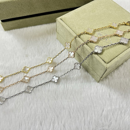 [⭐Shinejoy]CLOVER 6 MOTIF WHITE MOP BRACELET