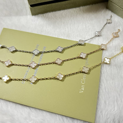 [⭐Shinejoy]CLOVER 6 MOTIF WHITE MOP BRACELET