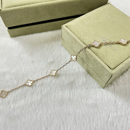 [⭐Shinejoy]CLOVER 6 MOTIF WHITE MOP BRACELET