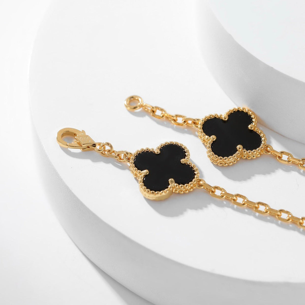 [⭐Shinejoy]CLOVER 10 MOTIFS ONYX NECKLACE