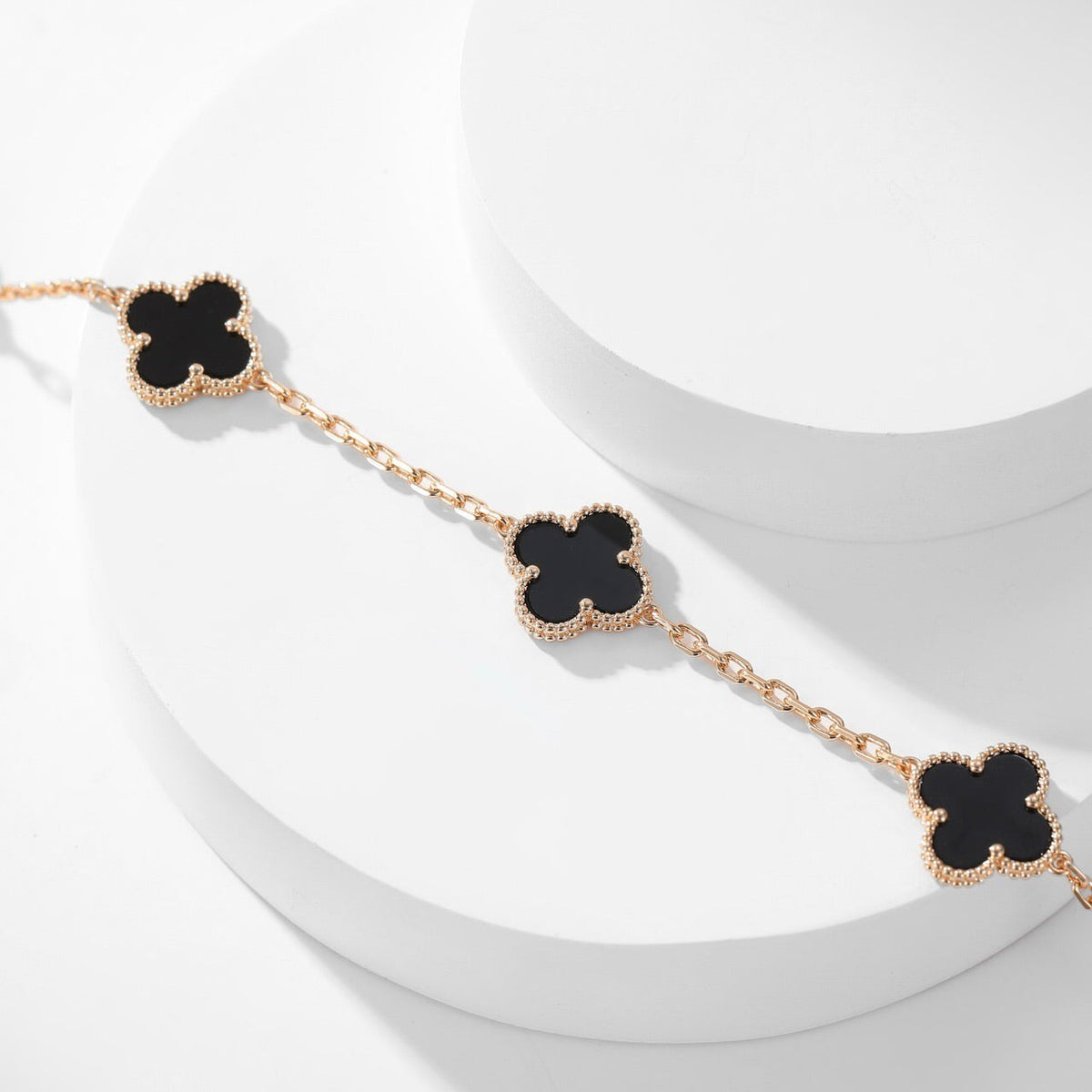 [⭐Shinejoy]CLOVER 10 MOTIFS ONYX NECKLACE
