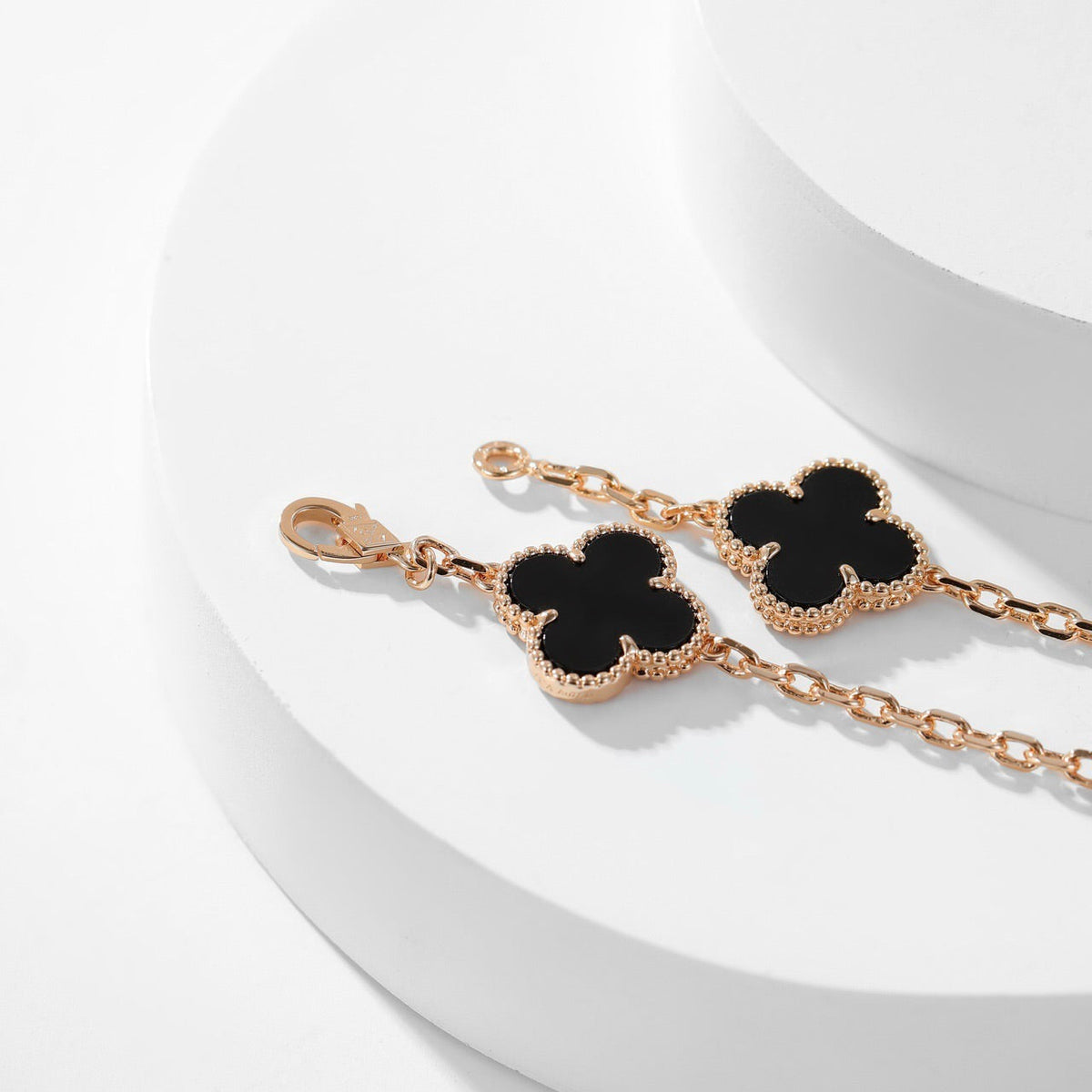 [⭐Shinejoy]CLOVER 10 MOTIFS ONYX NECKLACE
