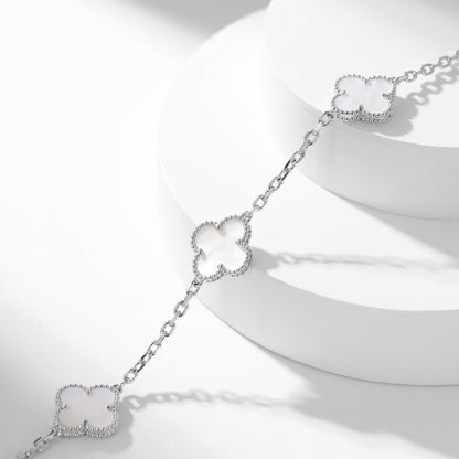[⭐Shinejoy]CLOVER 10 MOTIFS WHITE MOTHER OF PEARL NECKLACE