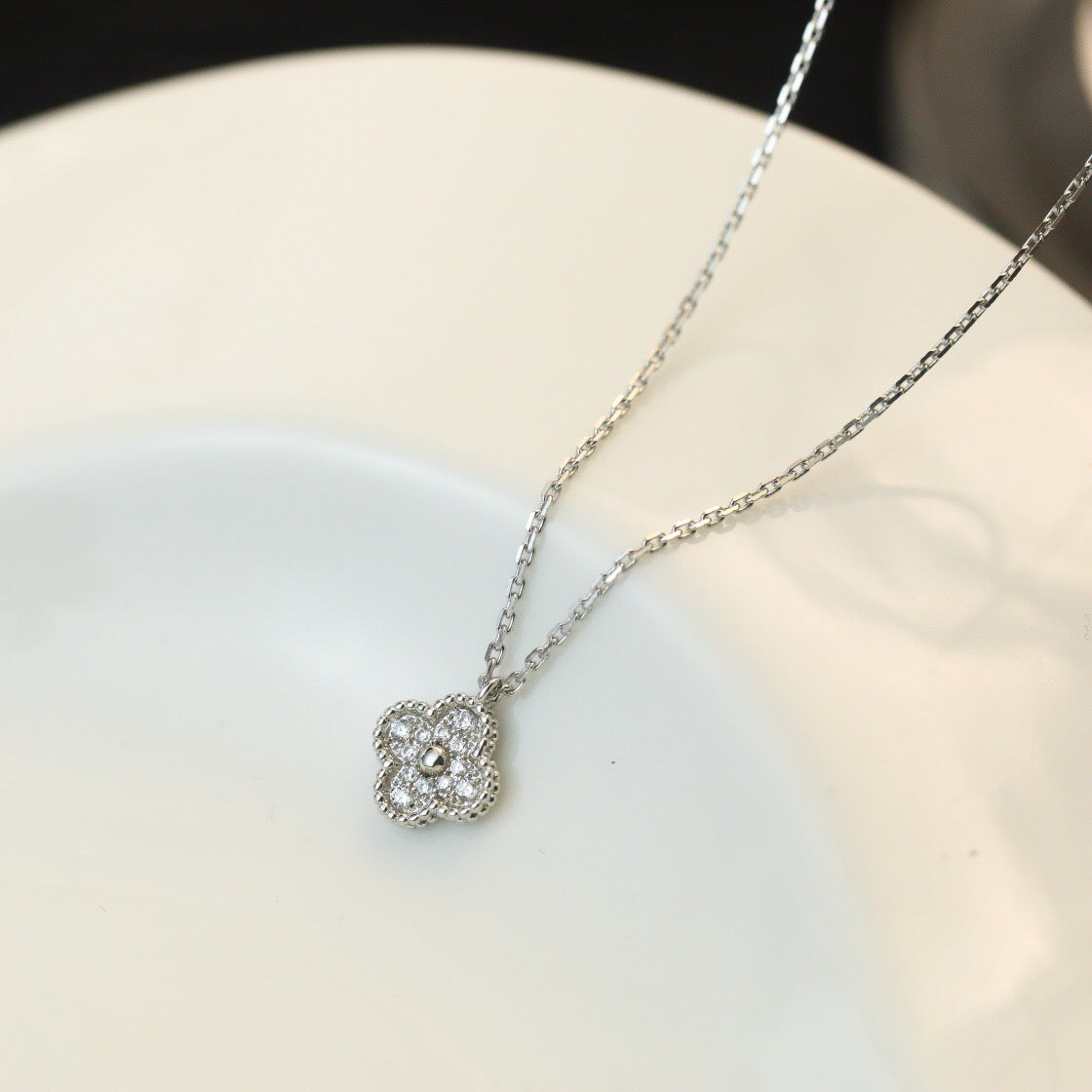 [⭐Shinejoy]CLOVER MINI 9.5MM PENDANT DIAMOND NECKLACE