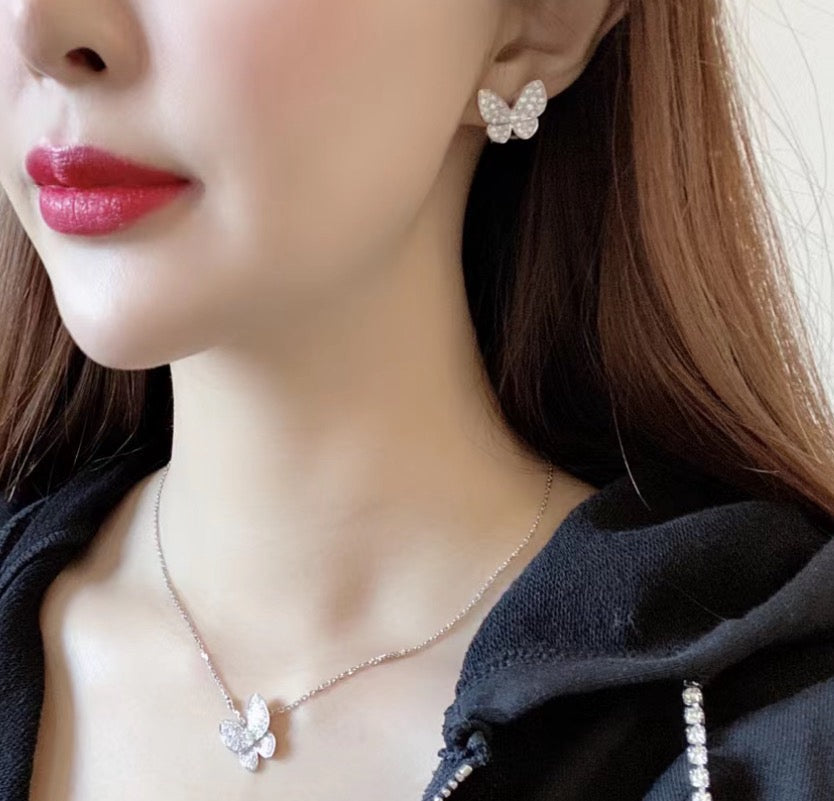 [⭐Shinejoy]BUTTERFLY ALL DIAMOND EARRINGS