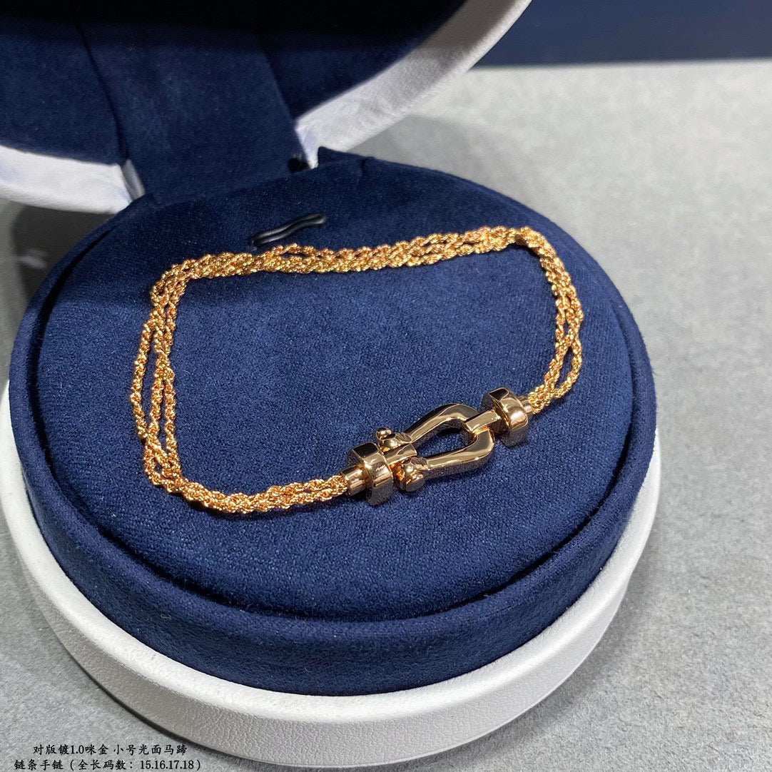 [⭐Shinejoy]FORCE SMALL HORSESHOE  DIAMOND CHAIN ROPE BRACELET