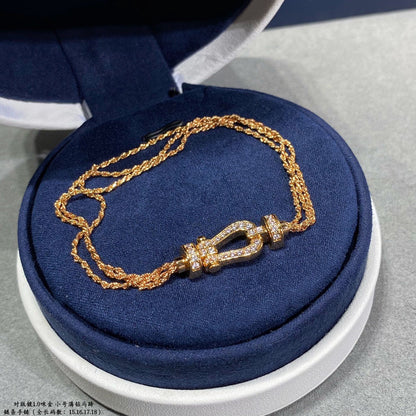[⭐Shinejoy]FORCE SMALL HORSESHOE  DIAMOND CHAIN ROPE BRACELET