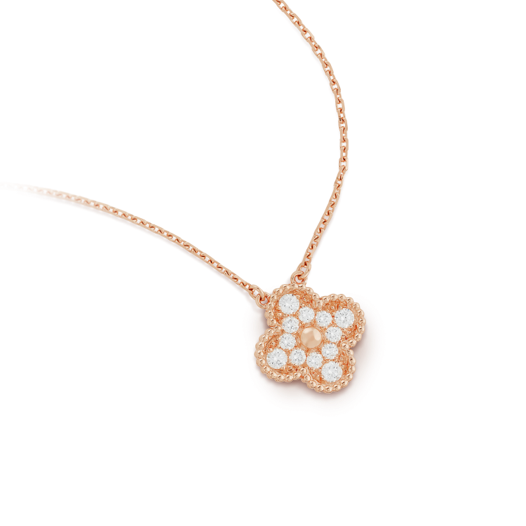 [⭐Shinejoy]CLOVER 15MM DIAMOND SINGLE FLOWER NECKLACE