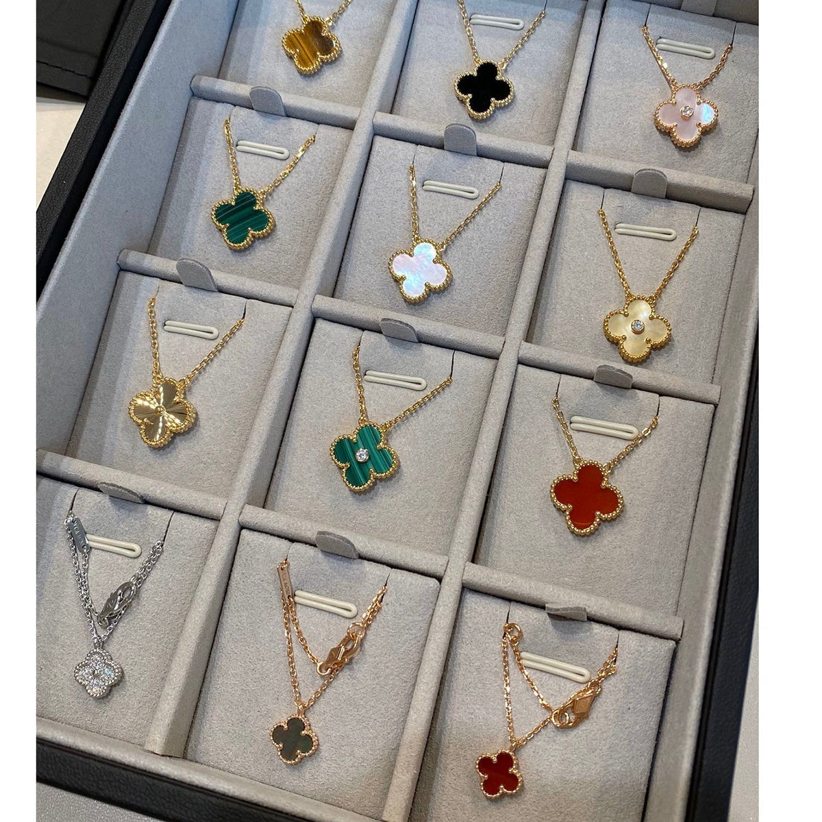 [⭐Shinejoy]CLOVER 15MM DIAMOND SINGLE FLOWER NECKLACE