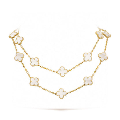 [⭐Shinejoy]CLOVER 20 MOTIFS WHITE MOP NECKLACE