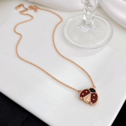 [⭐Shinejoy]LUCKY  CARNELIANS LADYBUG NECKLACE