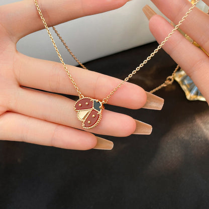 [⭐Shinejoy]LUCKY  CARNELIANS LADYBUG NECKLACE