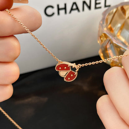 [⭐Shinejoy]LUCKY  CARNELIANS LADYBUG NECKLACE