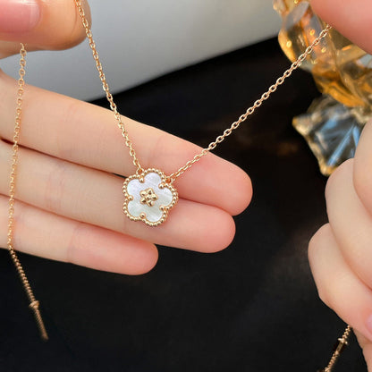 [⭐Shinejoy]LUCKY  WHITE MOP  PLUM BLOSSOM NECKLACE