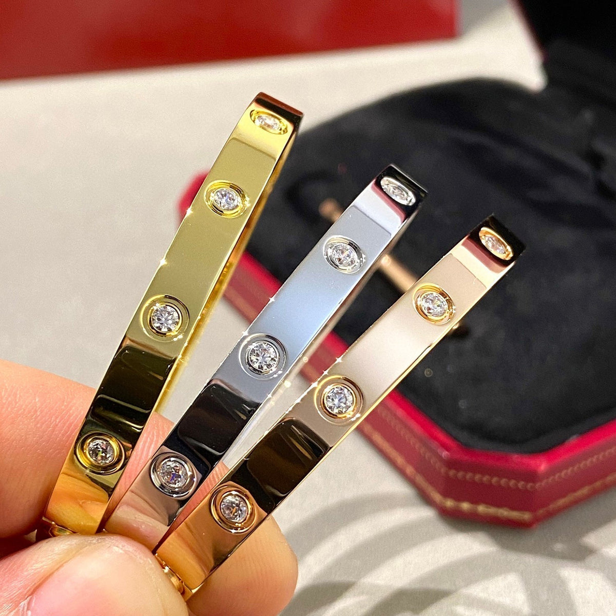 [⭐Shinejoy]LOVE BRACELET 6.1MM 10 DIAMONDS