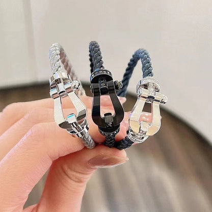 [⭐Shinejoy]FORCE LARGE HORSESHOE FULL DIAMOND BRACELET ROSE GOLD