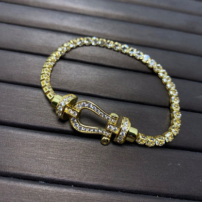 [⭐Shinejoy]FORCE  HORSESHOE  DIAMOND TENNIS BRACELET
