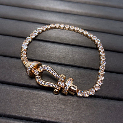 [⭐Shinejoy]FORCE  HORSESHOE  DIAMOND TENNIS BRACELET