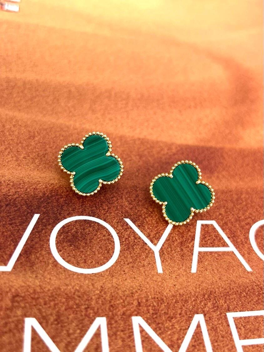 [⭐Shinejoy] CLOVER LARGE (20mm) 1 MOTIFS GREENER MOP STUD EARRINGS
