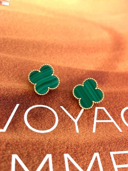 [⭐Shinejoy] CLOVER LARGE (20mm) 1 MOTIFS GREENER MOP STUD EARRINGS