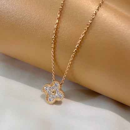 [⭐Shinejoy]CLOVER 15MM DIAMOND SINGLE FLOWER NECKLACE