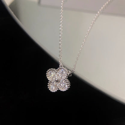 [⭐Shinejoy]CLOVER 15MM DIAMOND SINGLE FLOWER NECKLACE