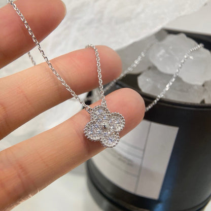 [⭐Shinejoy]CLOVER 15MM DIAMOND SINGLE FLOWER NECKLACE