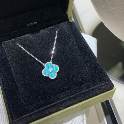 [⭐Shinejoy]CLOVER 15MM DIAMOND SVRES PORCELAIN  NECKLACE SILVER
